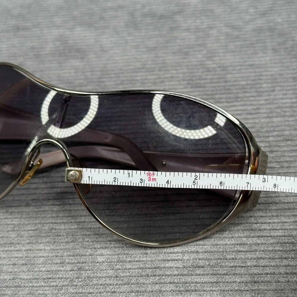 Valentino 5451/S Crystal Embellished Shield Sunglasses Silver Pink Y2k